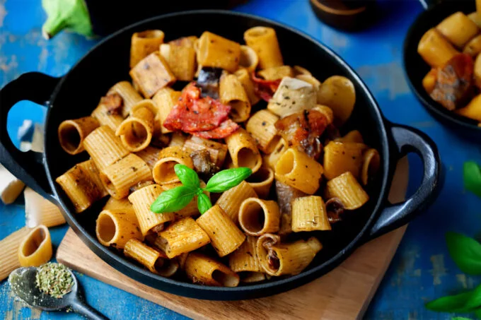Mein Auberginen-Pasta Rezept mit Chorizo